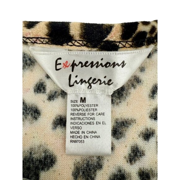 Vintage Y2K Expressions Leopard Print Lace Trim V-Neck Camisole Top Late 90s M - Picture 8 of 11